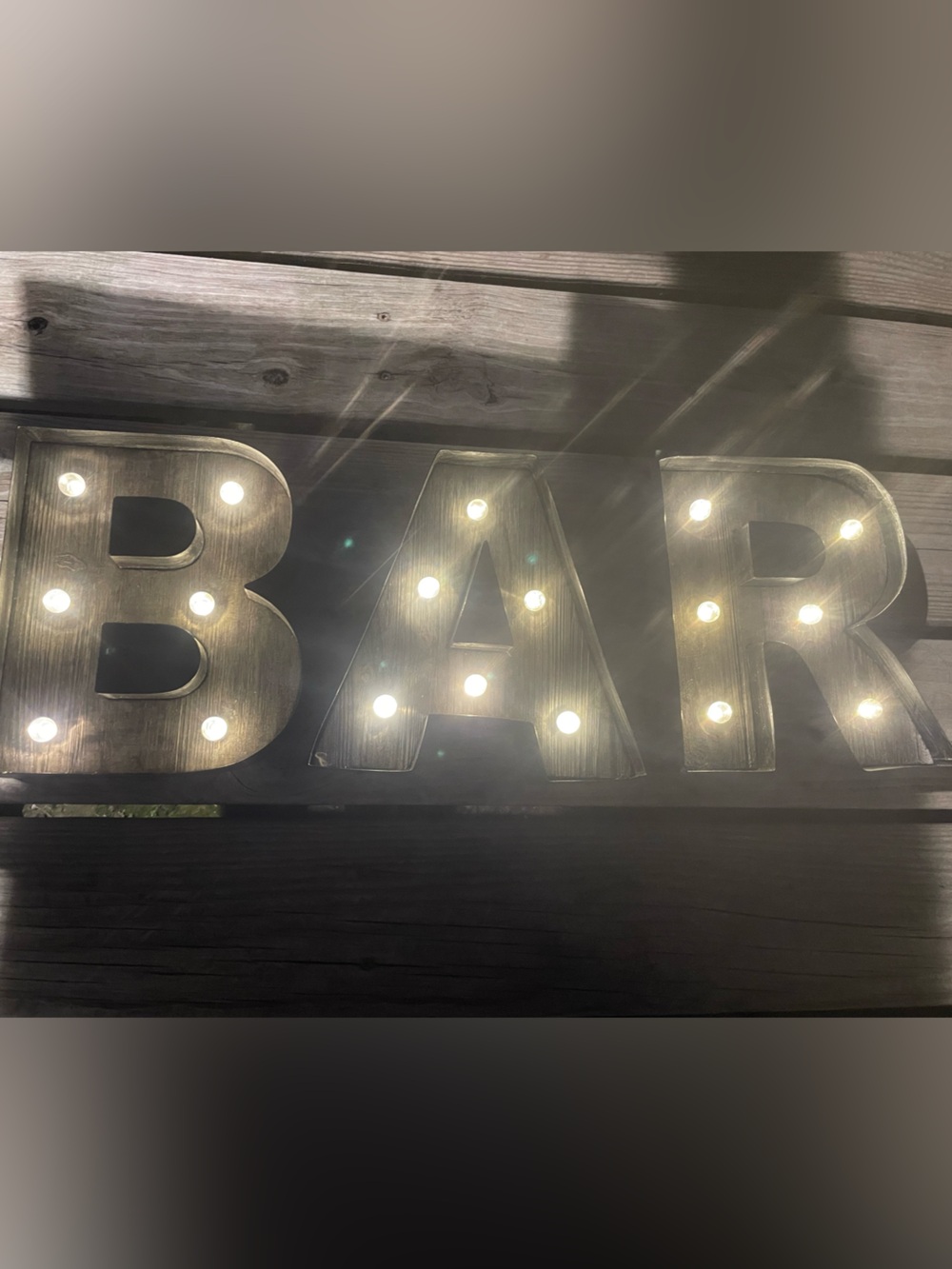 LED Vintage Large Letters “Bar” Sign
